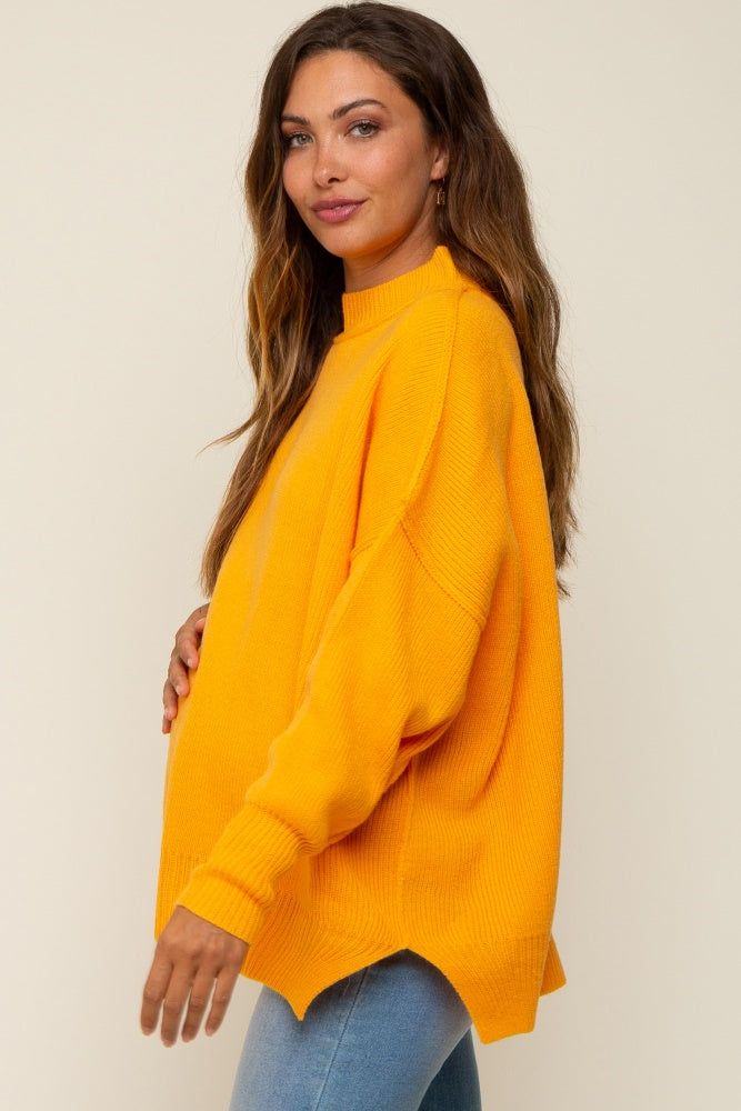 Orange Mock Neck Maternity Sweater sold by Pinkblush product image thumbnail 2