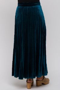 Teal Velvet Knit Drawstring Maternity Maxi Skirt sold by Pinkblush