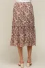 Mocha Floral Plisse Ruffle Accent Maternity Midi Skirt sold by Pinkblush