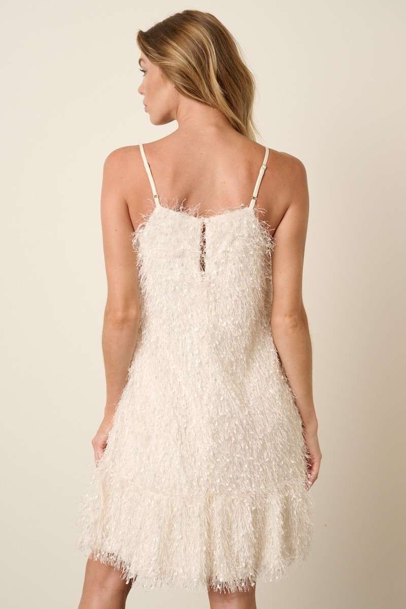 Ivory Feather Tank Mini Dress sold by Pinkblush product image thumbnail 3