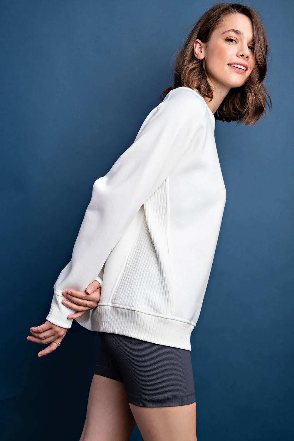 Ivory Pullover Terry Crewneck sold by Pinkblush product image thumbnail 2