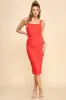 Coral Red Mesh Knit Ruched Maternity Midi Dress sold by Pinkblush