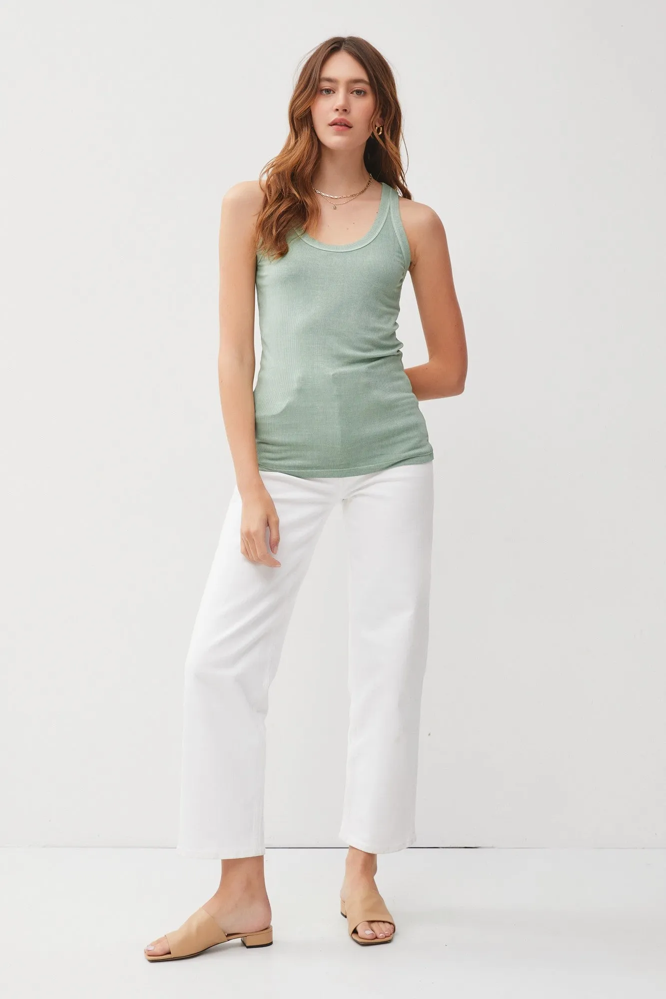 Sage Sleeveless Ribbed Top sold by Pinkblush product image thumbnail 3