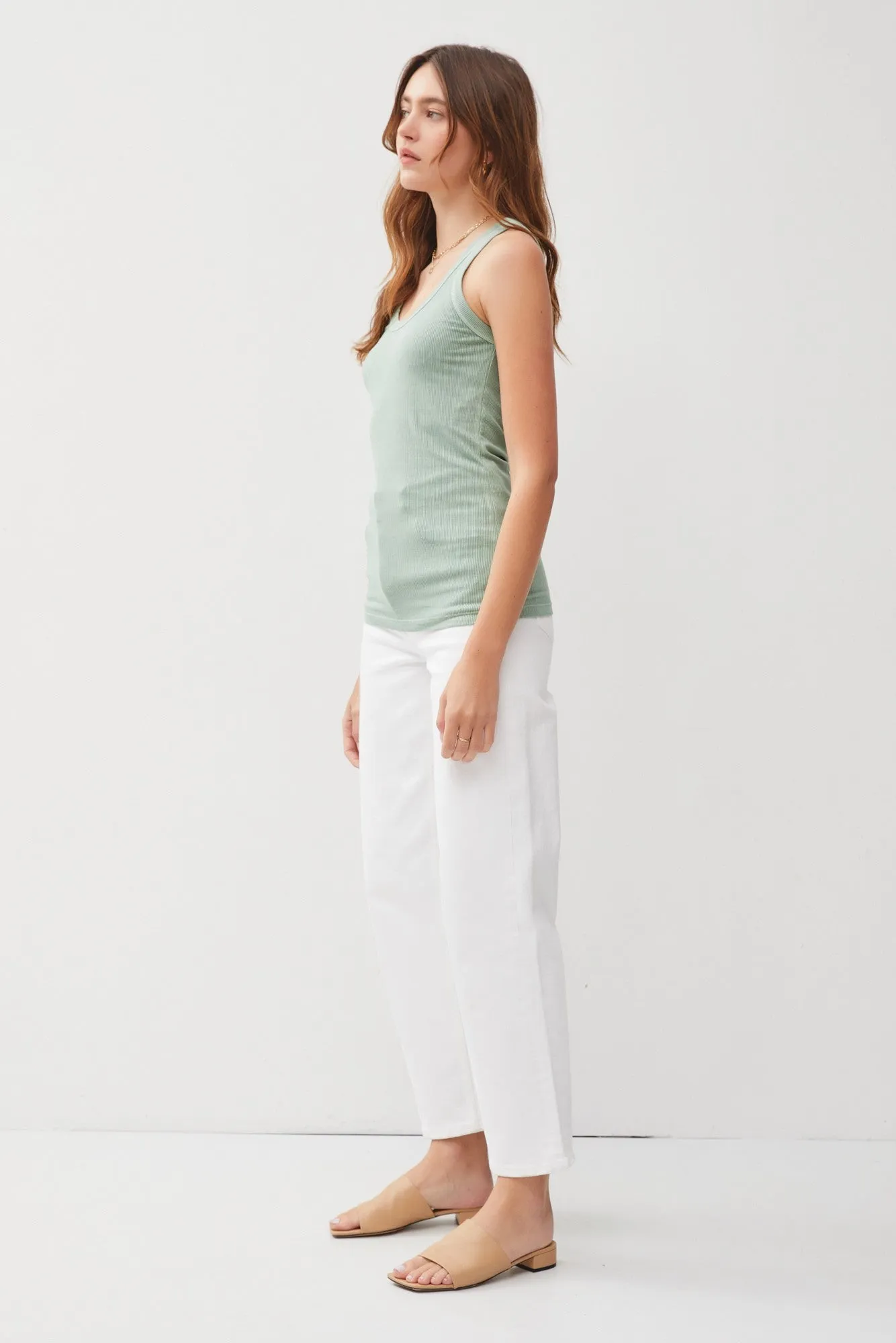 Sage Sleeveless Ribbed Top sold by Pinkblush product image thumbnail 2