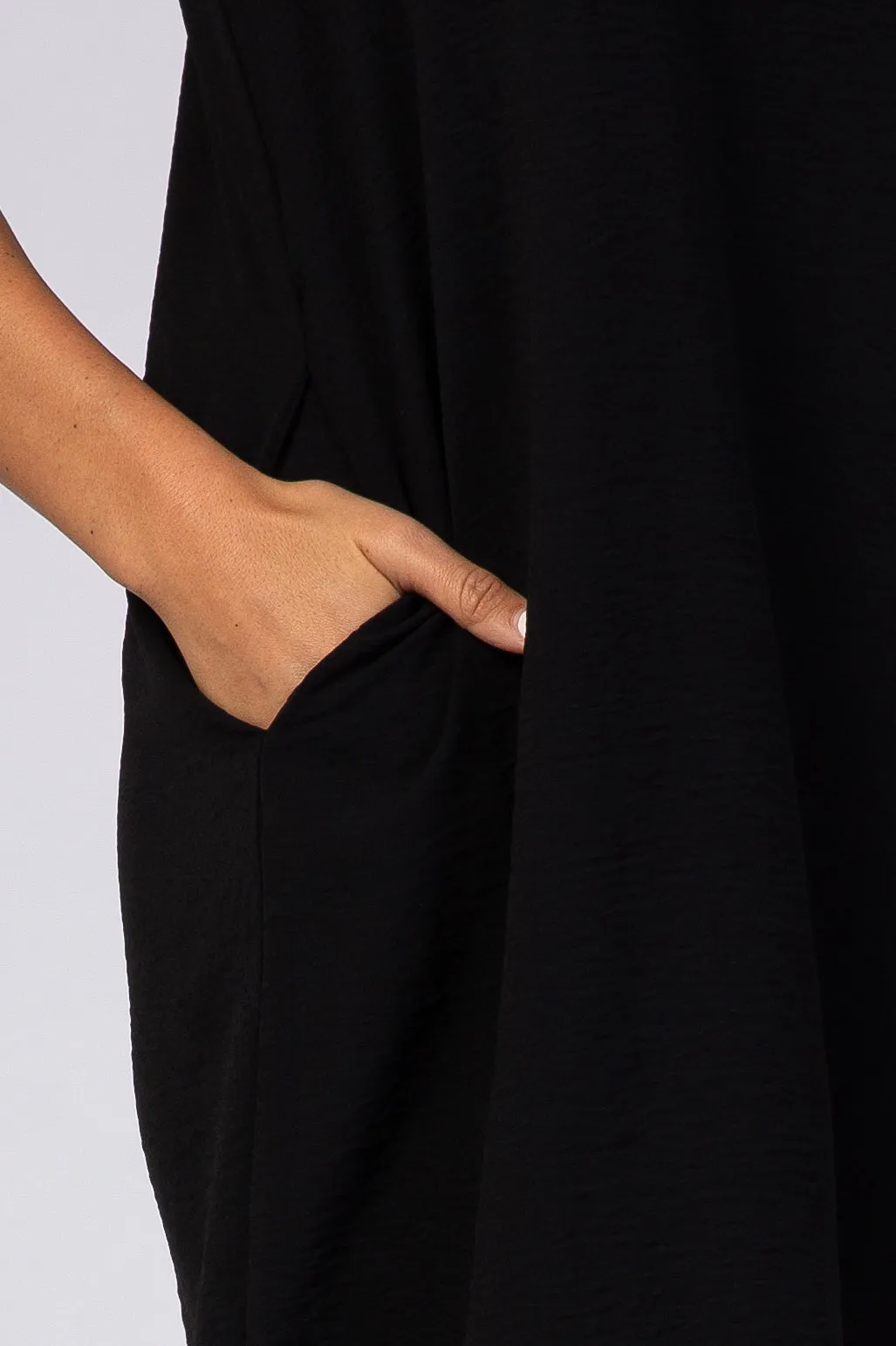 Black V-Neck Short Sleeve Dress sold by Pinkblush product image thumbnail 5