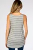Heather Grey Striped Round Neck Maternity Tank Top sold by Pinkblush