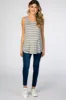 Heather Grey Striped Round Neck Maternity Tank Top sold by Pinkblush