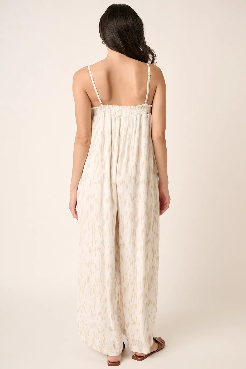 Taupe Printed Sleeveless Jumpsuit sold by Pinkblush product image thumbnail 3