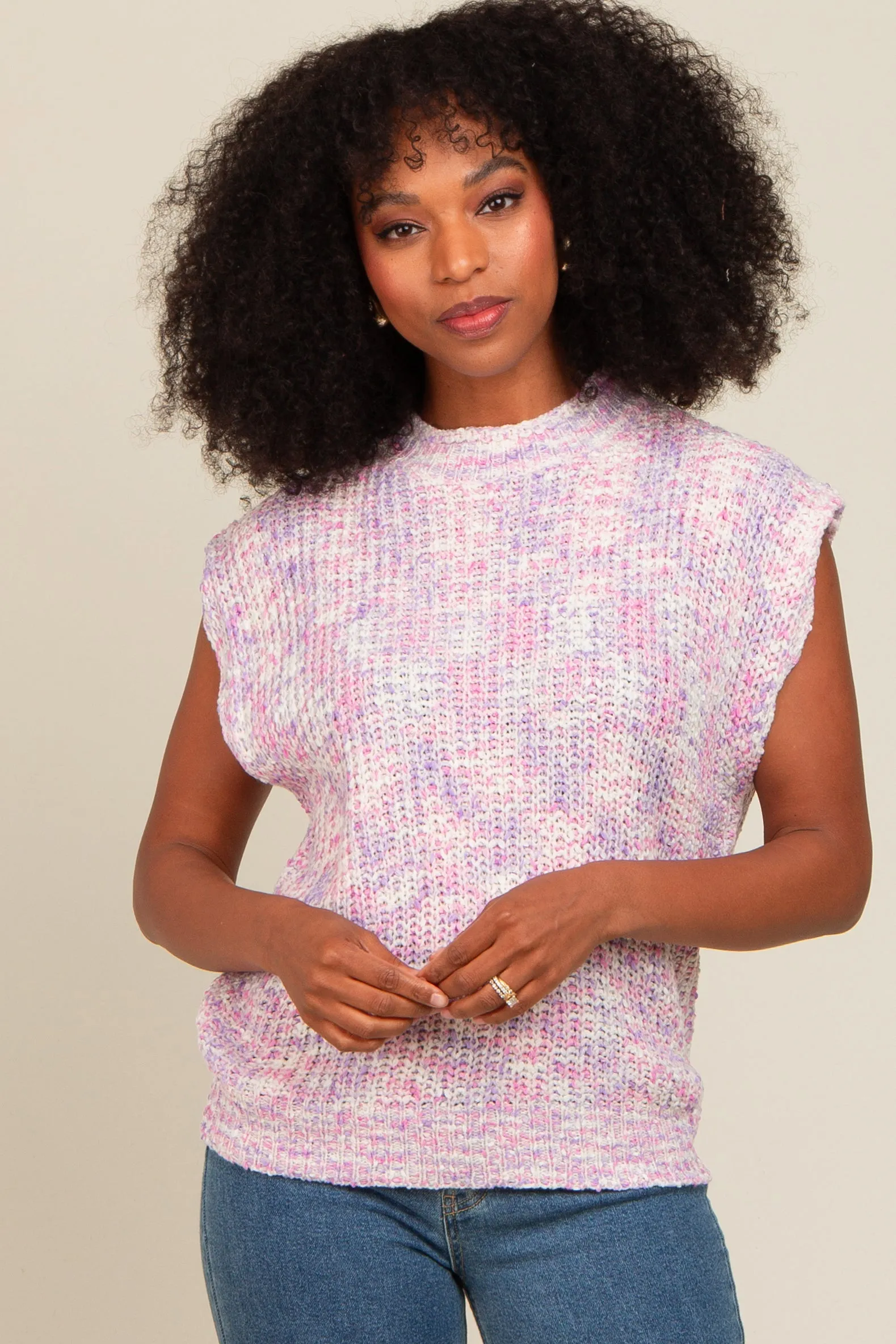 Lavender Multicolor Sweater Vest sold by Pinkblush product image thumbnail 2