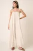 Taupe Printed Sleeveless Jumpsuit sold by Pinkblush