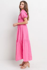 Pink Poplin Tiered Maxi Dress sold by Pinkblush