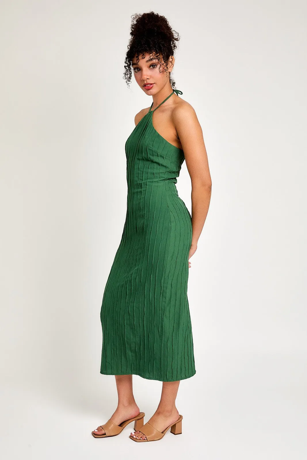 Green Halter Neck Midi Dress sold by Pinkblush product image thumbnail 2