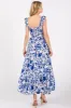 Royal Blue Ruffle Sleeve Tiered Maxi Dress sold by Pinkblush