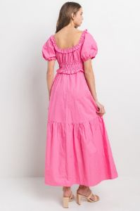 Pink Poplin Tiered Maxi Dress sold by Pinkblush