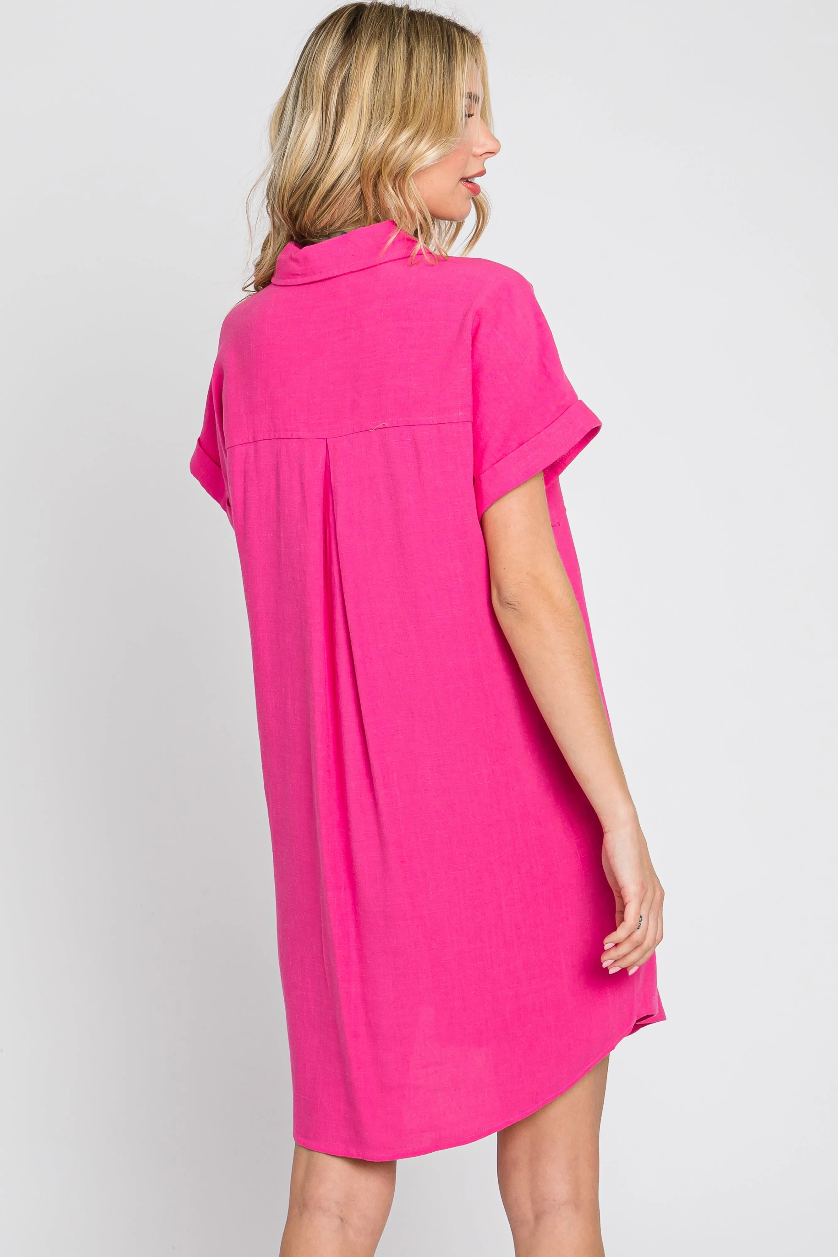 Fuchsia Button Down Dress sold by Pinkblush product image thumbnail 3