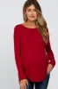 Red Basic Maternity Long Sleeve Top sold by Pinkblush
