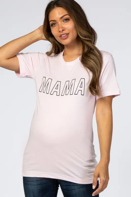 Light Pink Mama Short Sleeve Maternity Top sold by Pinkblush