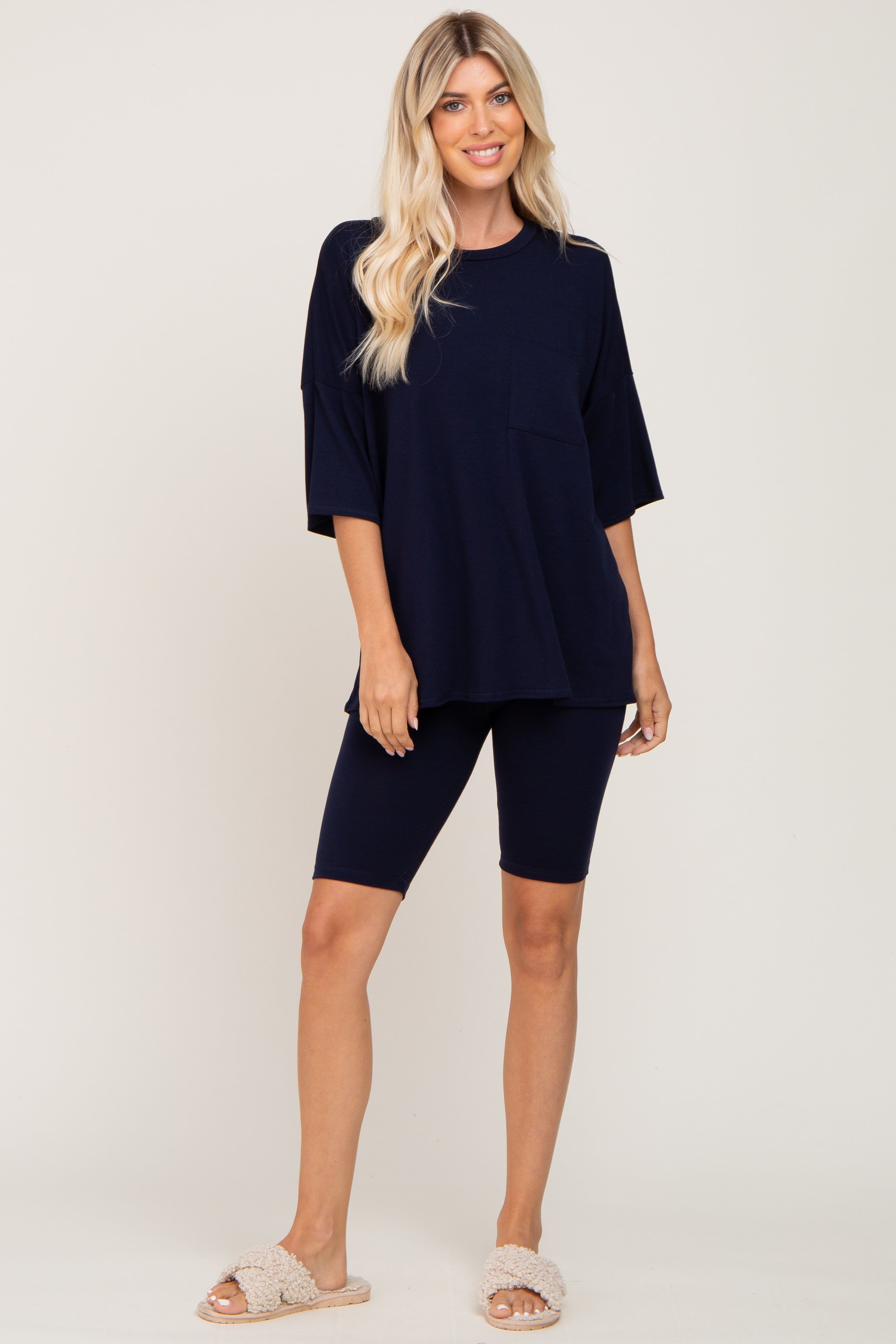 Navy Biker Short Sleep Set sold by Pinkblush product image thumbnail 4