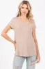 Mocha Basic Short Sleeve Maternity Top sold by Pinkblush