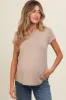 Mocha Basic Short Sleeve Maternity Top sold by Pinkblush