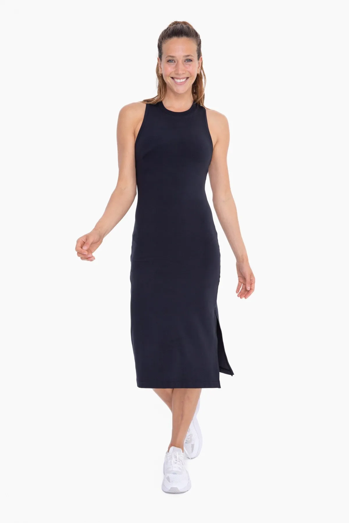 Black Sleeveless Racerback Bodycon Dress sold by Pinkblush