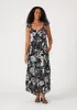 Black Floral Back Tie Maternity Maxi Dress sold by Pinkblush