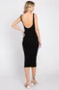 Black Ribbed Sweetheart Neck Midi Dress sold by Pinkblush