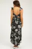 Black Floral Back Tie Maternity Maxi Dress sold by Pinkblush