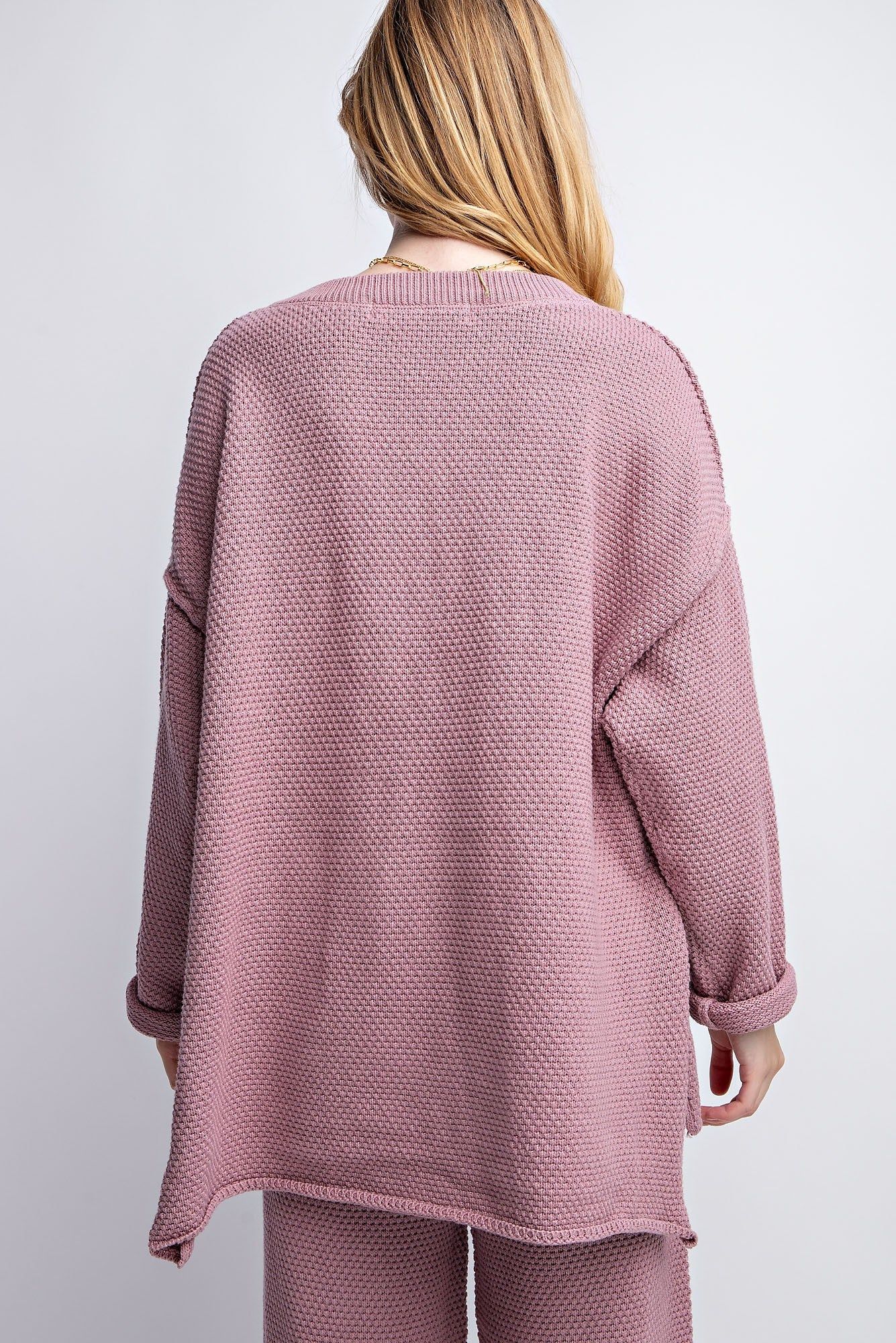 Lilac Comfy Waffle Knitting Pullover sold by Pinkblush product image thumbnail 3