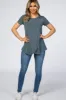 Dark Teal Layered Wrap Front Nursing Top sold by Pinkblush