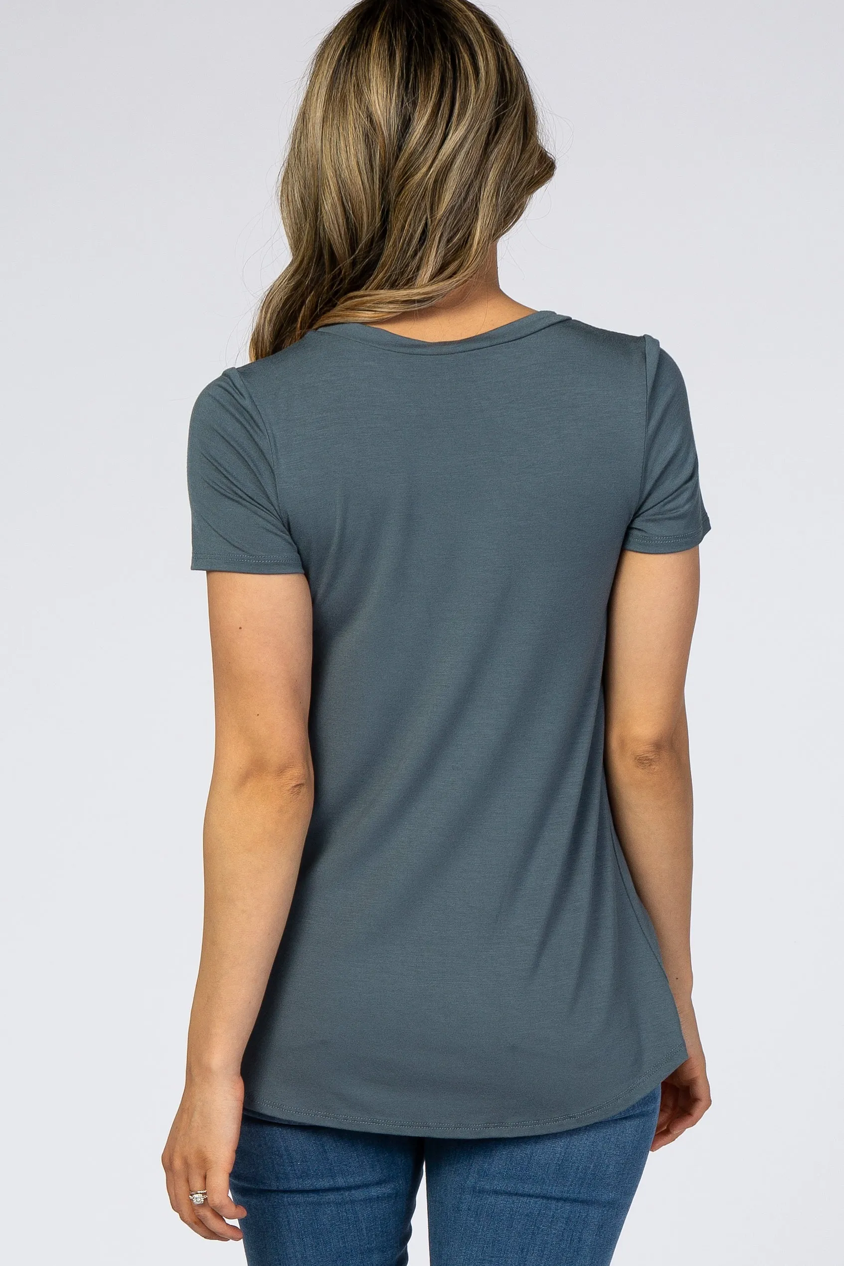 Dark Teal Layered Wrap Front Nursing Top sold by Pinkblush product image thumbnail 3