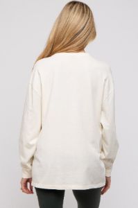 Cream Oversized Long Sleeve Maternity Top sold by Pinkblush