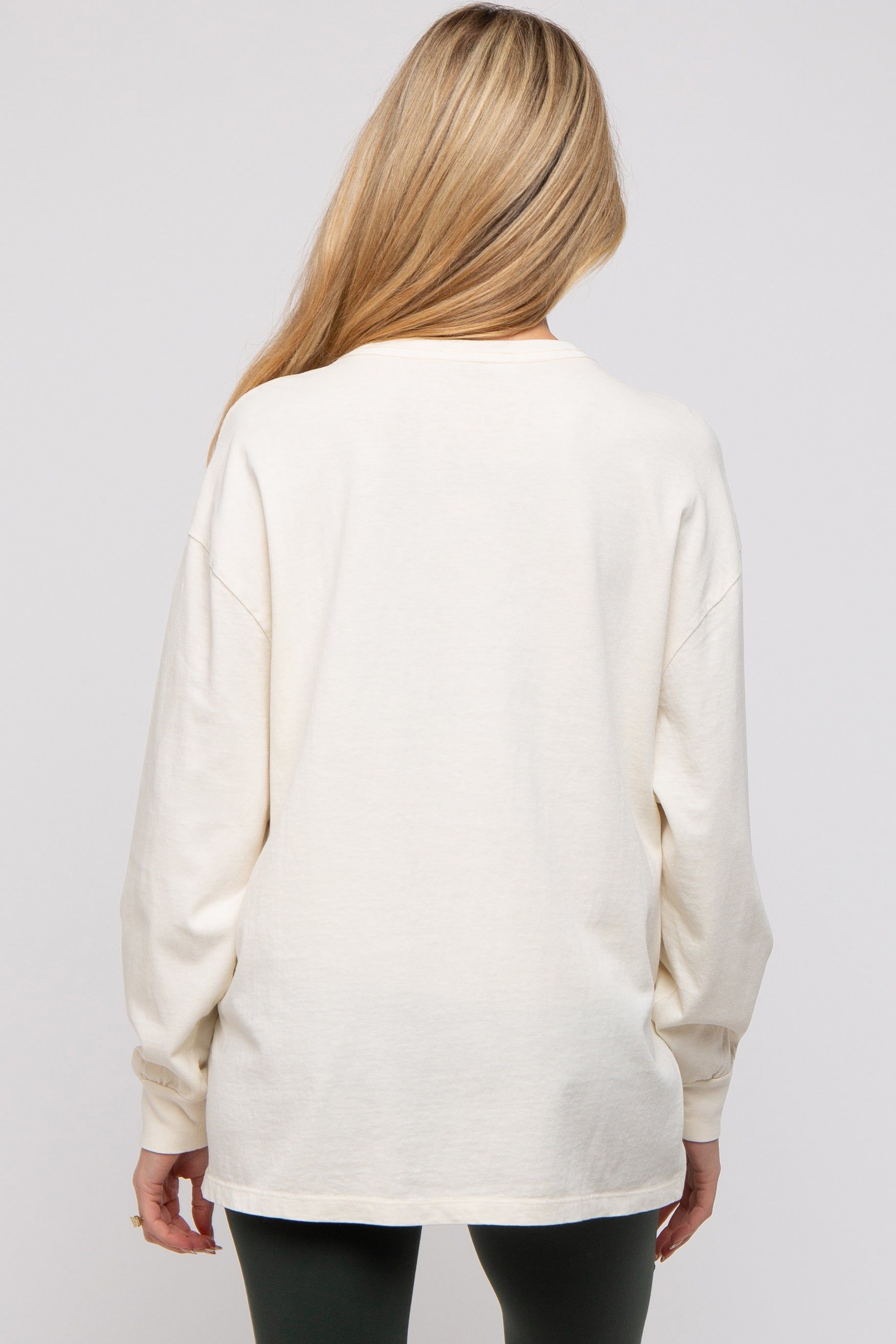 Cream Oversized Long Sleeve Maternity Top sold by Pinkblush product image thumbnail 3