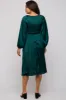Forest Green Satin Smocked and Pleated Maternity Midi Dress sold by Pinkblush