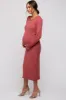 Rust Back Tie Maternity Sweater Dress sold by Pinkblush