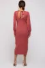 Rust Back Tie Maternity Sweater Dress sold by Pinkblush