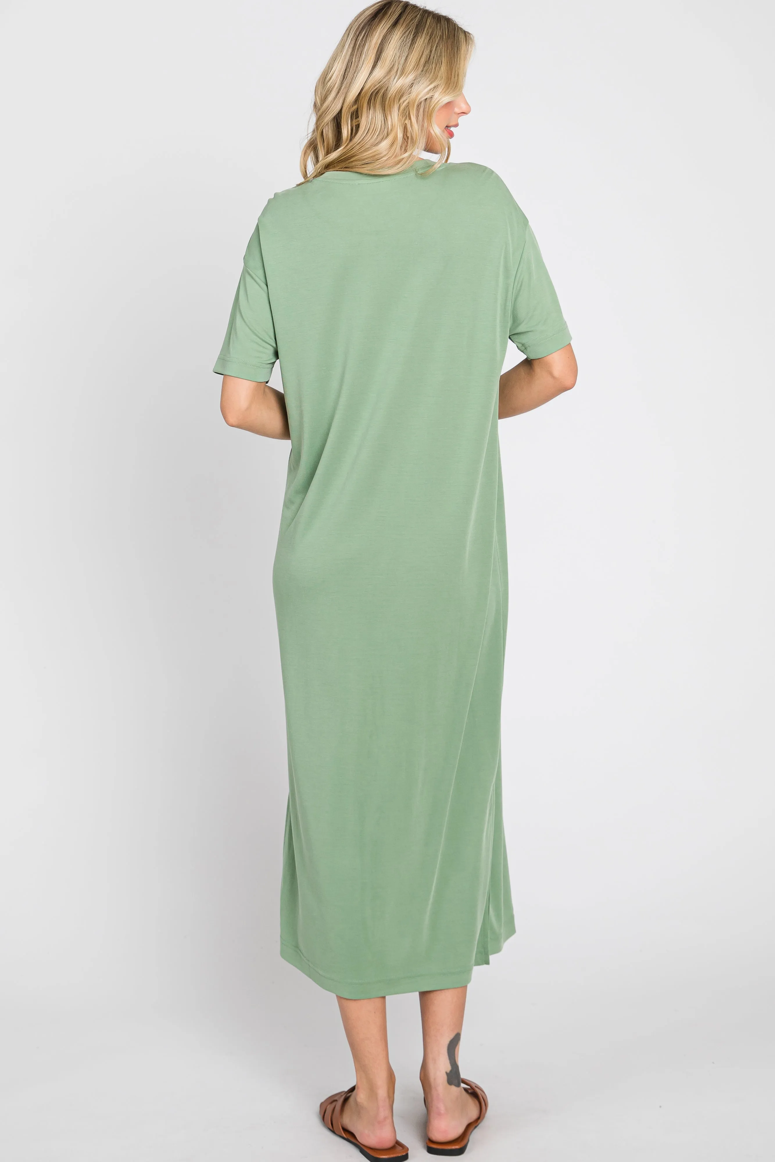Green Shift Midi Dress sold by Pinkblush product image thumbnail 3