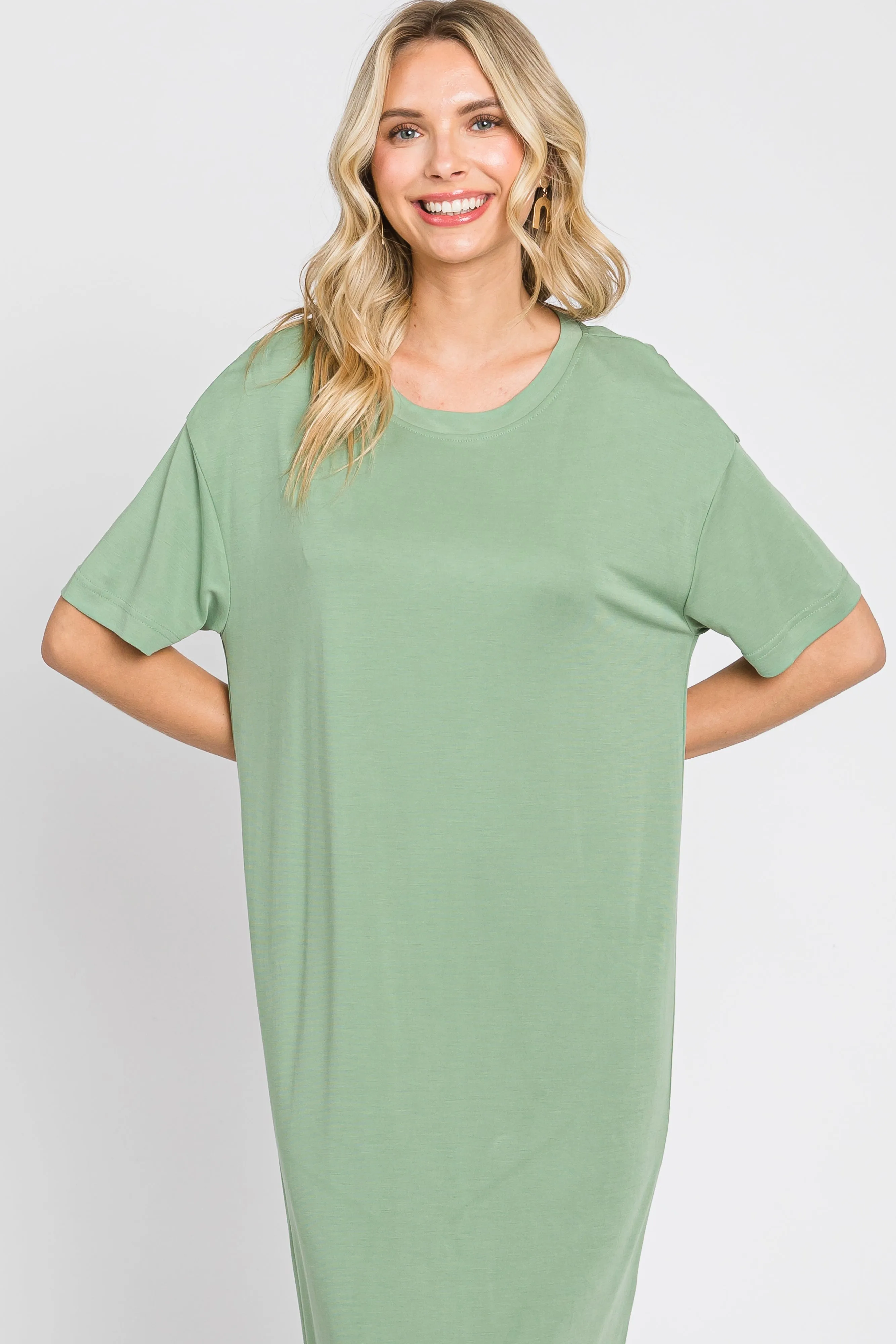 Green Shift Midi Dress sold by Pinkblush product image thumbnail 4