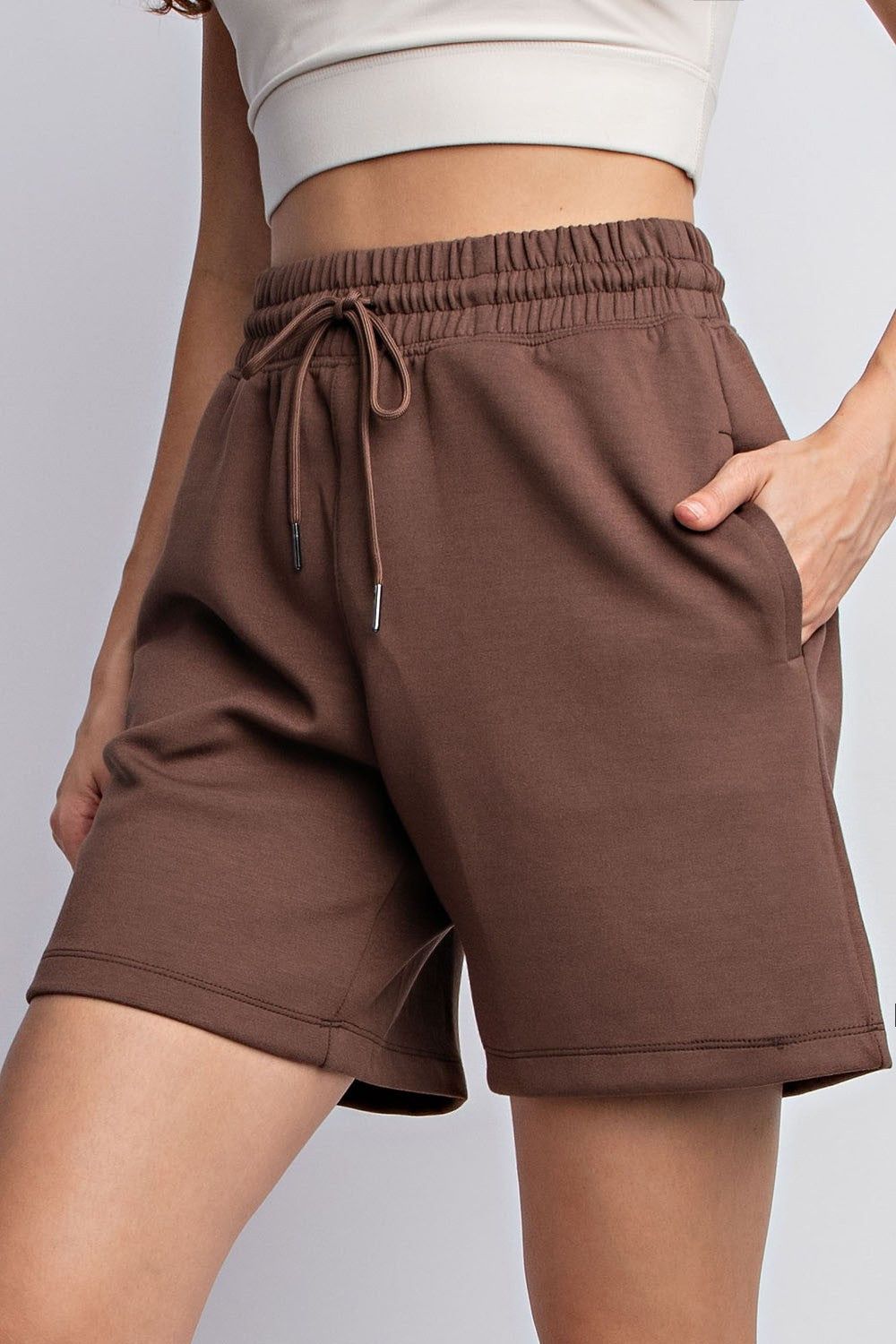 Brown Drawstring Shorts sold by Pinkblush product image thumbnail 2