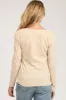 Beige Long Sleeve Maternity Shirt sold by Pinkblush