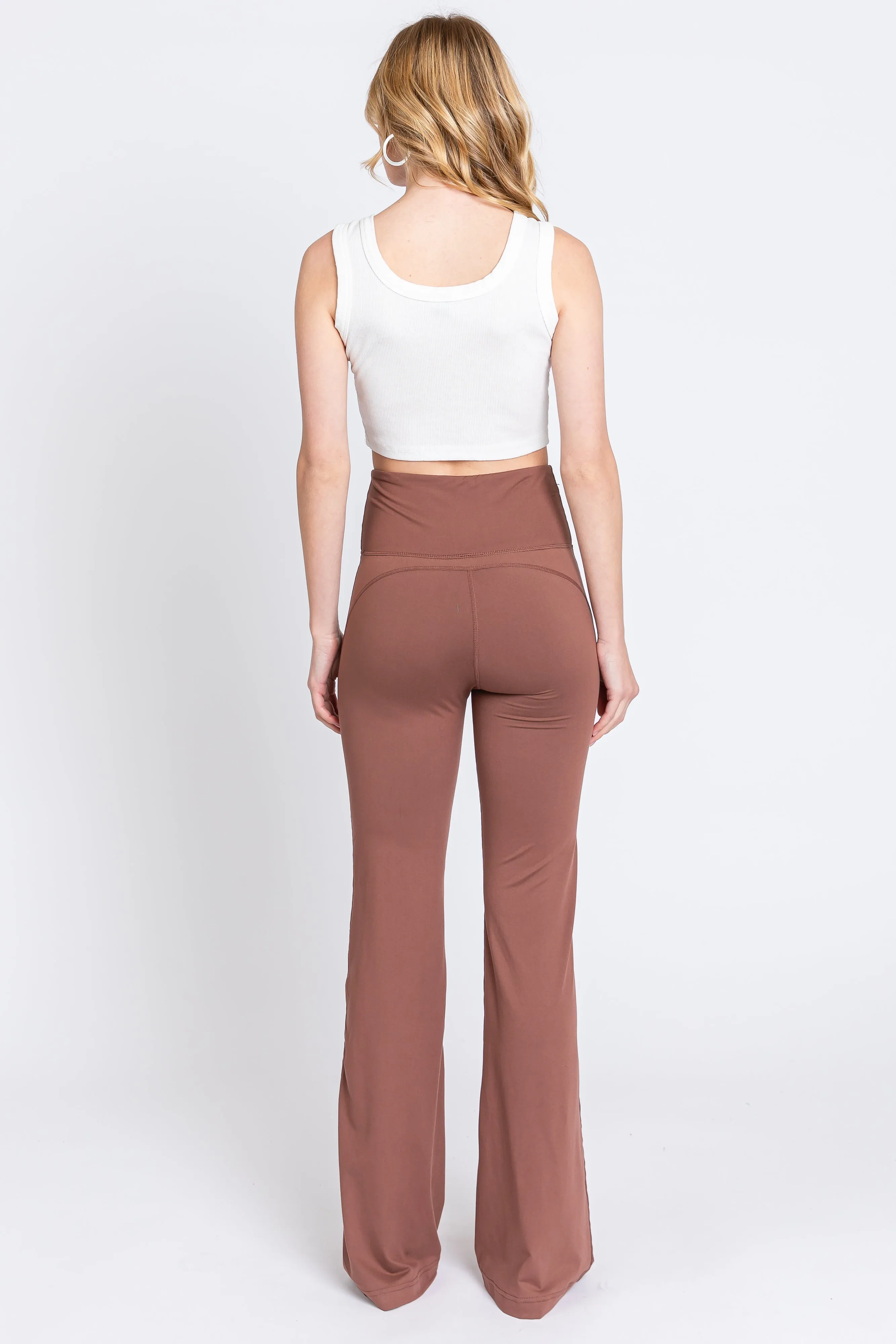 Rust Flared Leggings sold by Pinkblush product image thumbnail 3