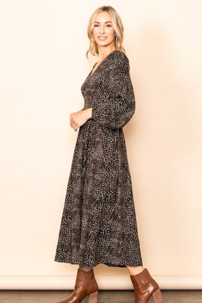 Black Printed Boho Midi Dress sold by Pinkblush product image thumbnail 2