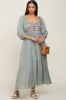 Mint Embroidered 3/4 Sleeve Maternity Maxi Dress sold by Pinkblush