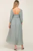 Mint Embroidered 3/4 Sleeve Maternity Maxi Dress sold by Pinkblush