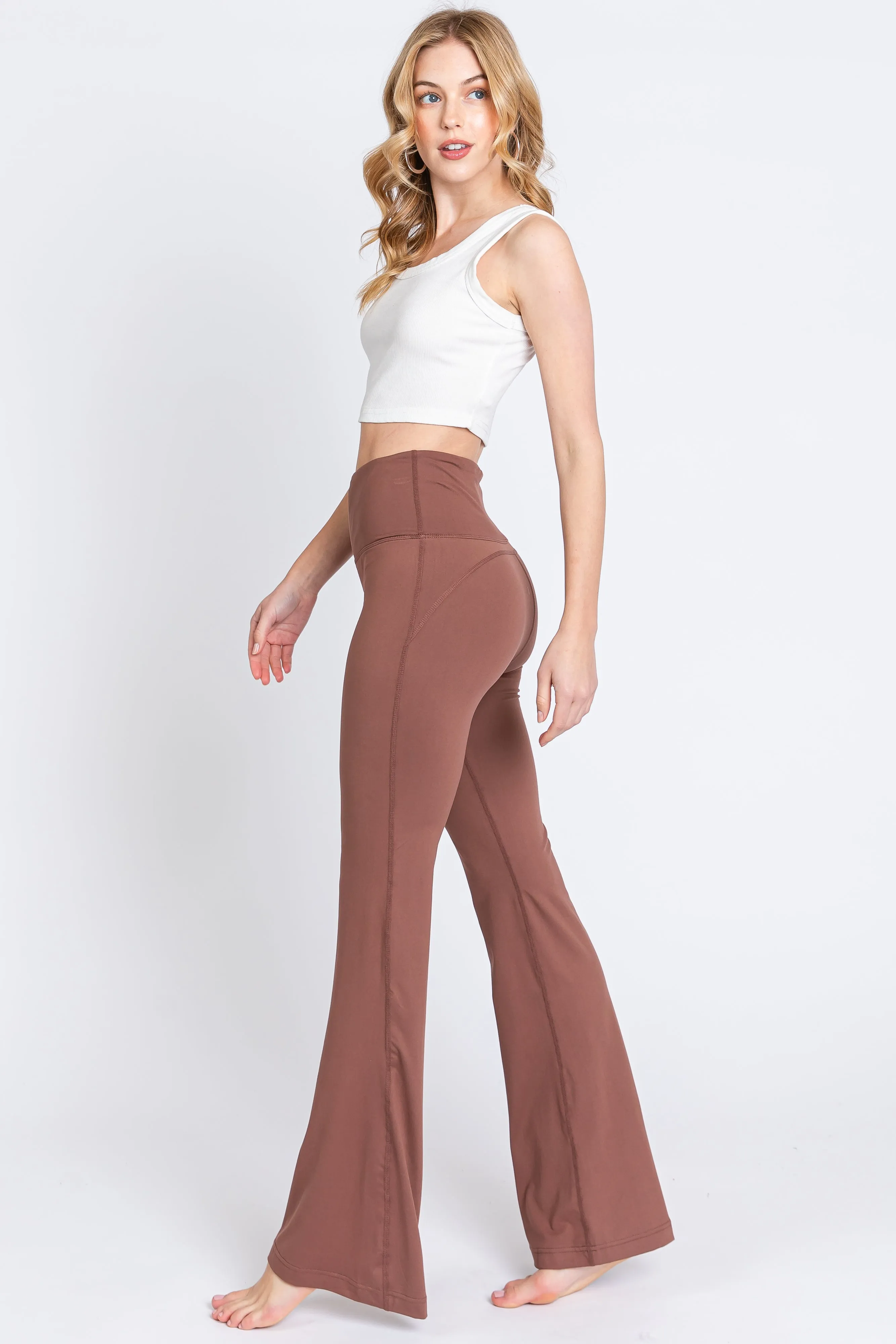 Rust Flared Leggings sold by Pinkblush product image thumbnail 2