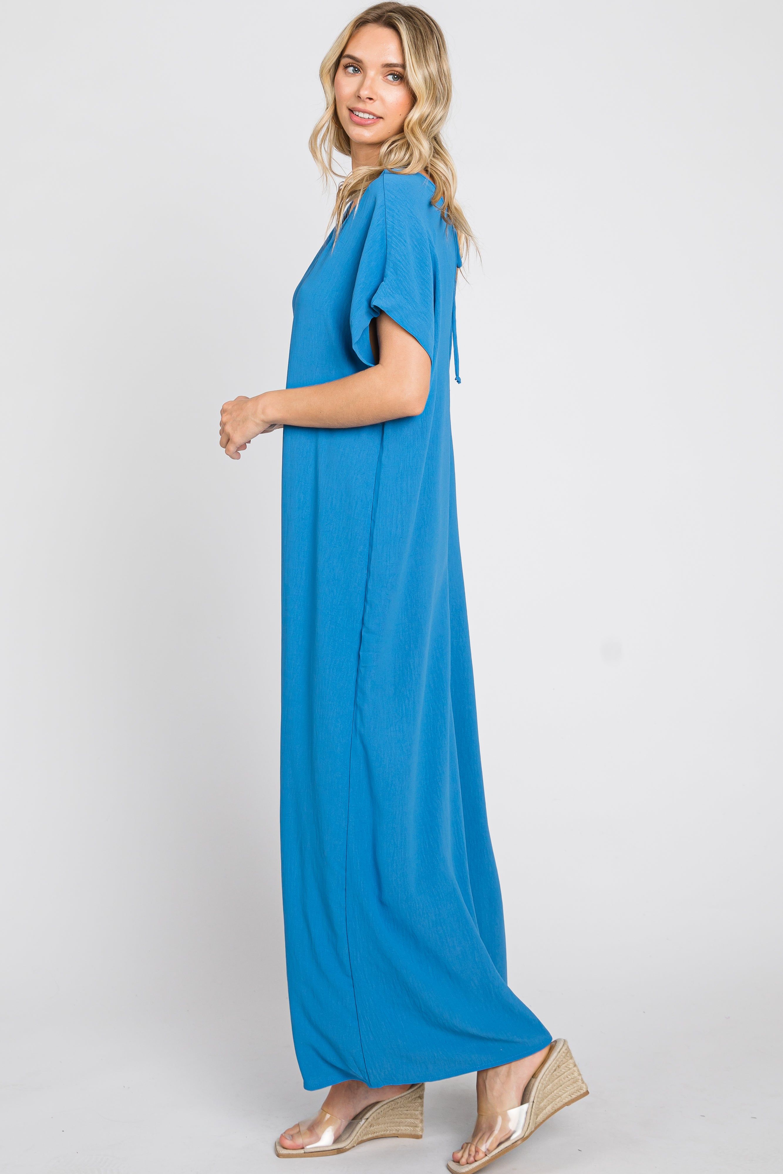 Blue Front Button Accent Jumpsuit sold by Pinkblush product image thumbnail 2