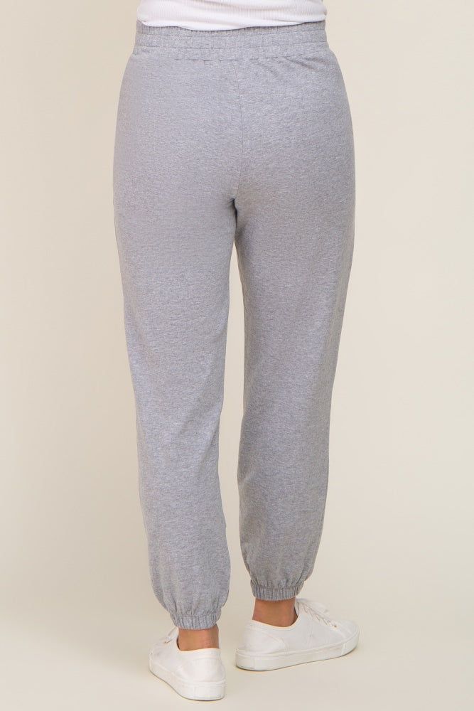 Heather Grey Basic Pocketed Maternity Sweatpants sold by Pinkblush product image thumbnail 4