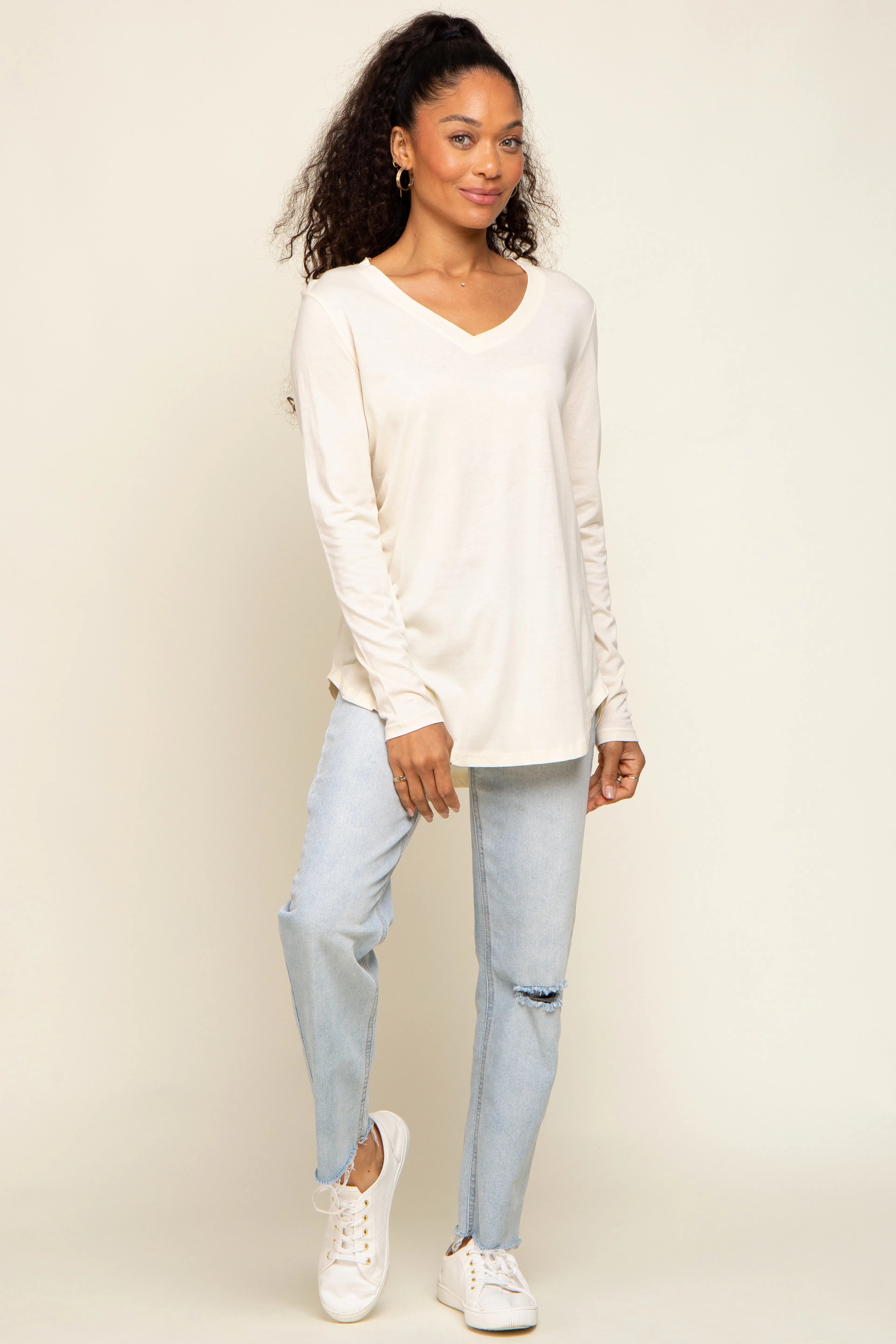 Cream Long Sleeve Top sold by Pinkblush product image thumbnail 4