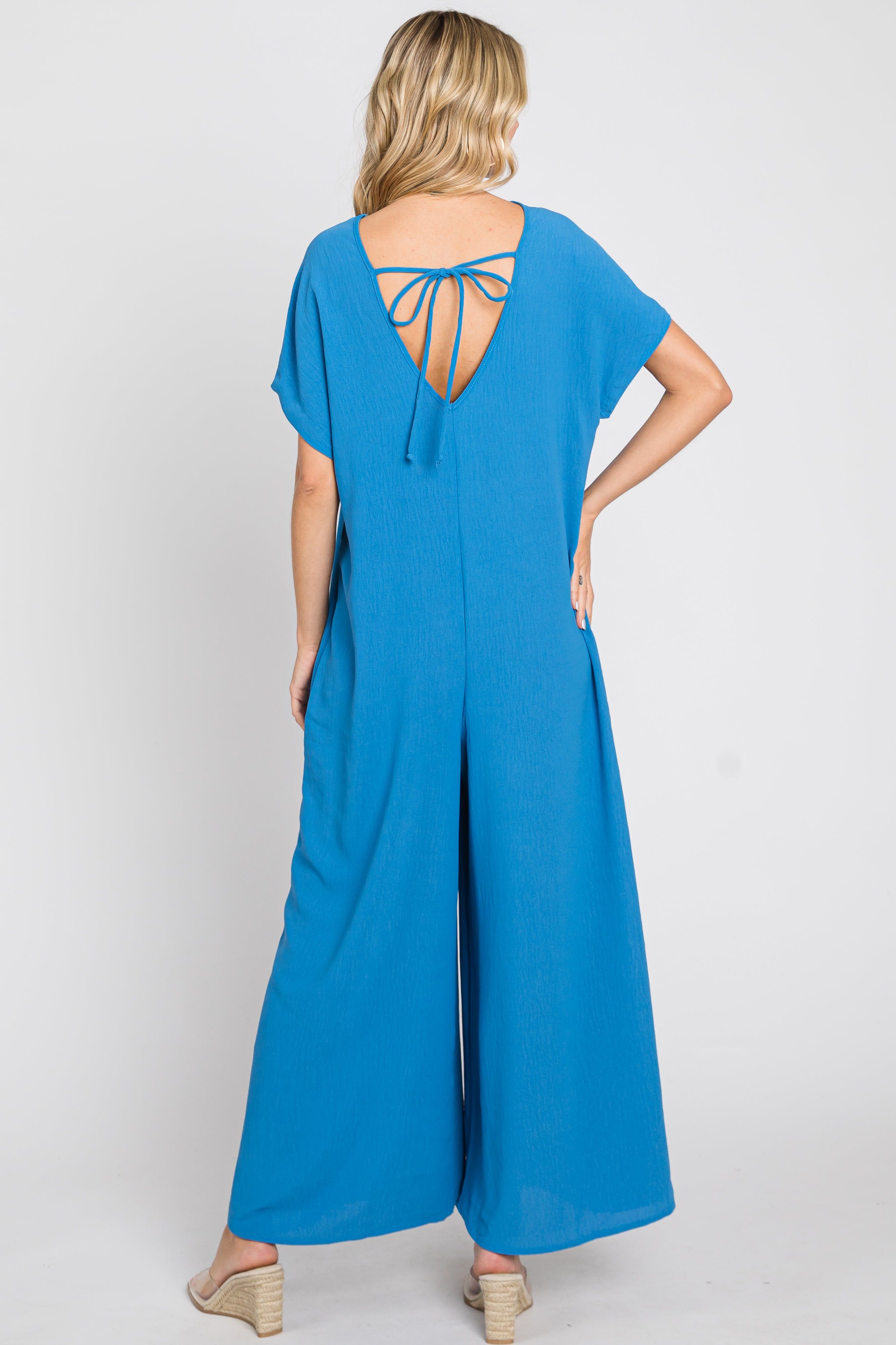 Blue Front Button Accent Jumpsuit sold by Pinkblush product image thumbnail 3