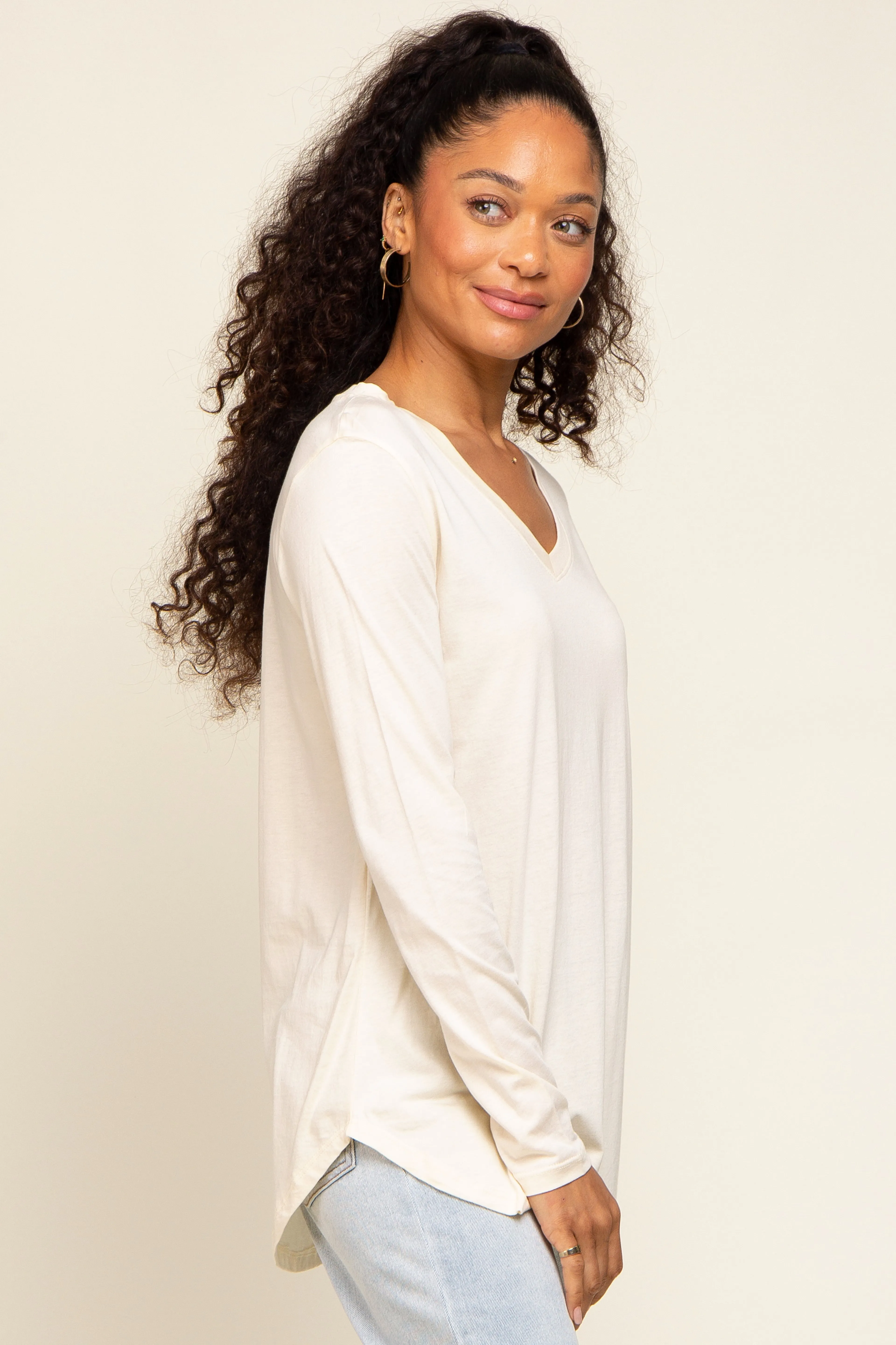 Cream Long Sleeve Top sold by Pinkblush product image thumbnail 2